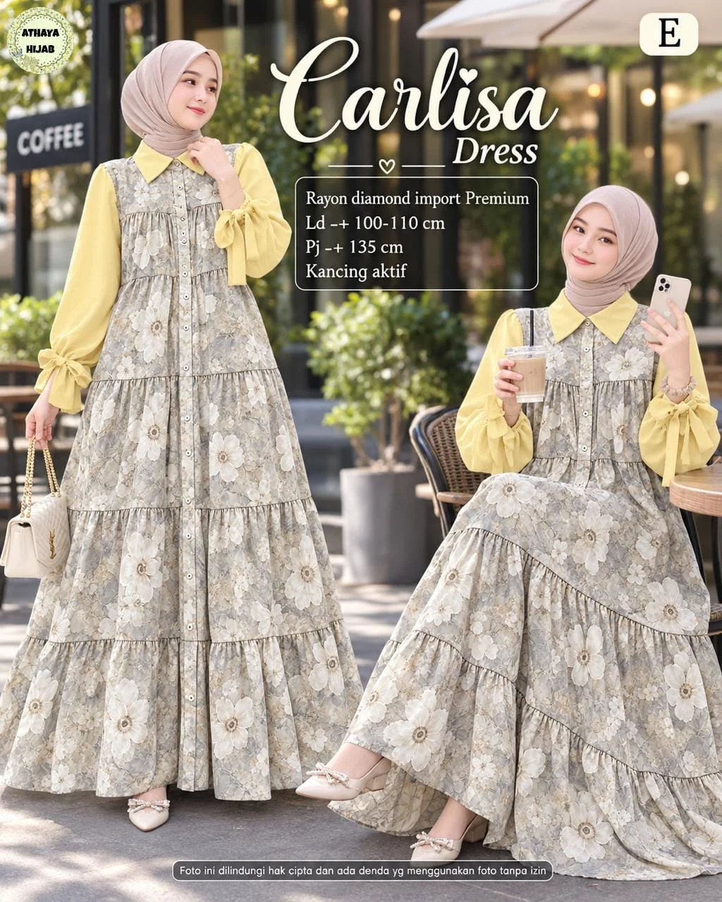 Carlisa Dress.🧥 Rayon Diamond Impor Premium